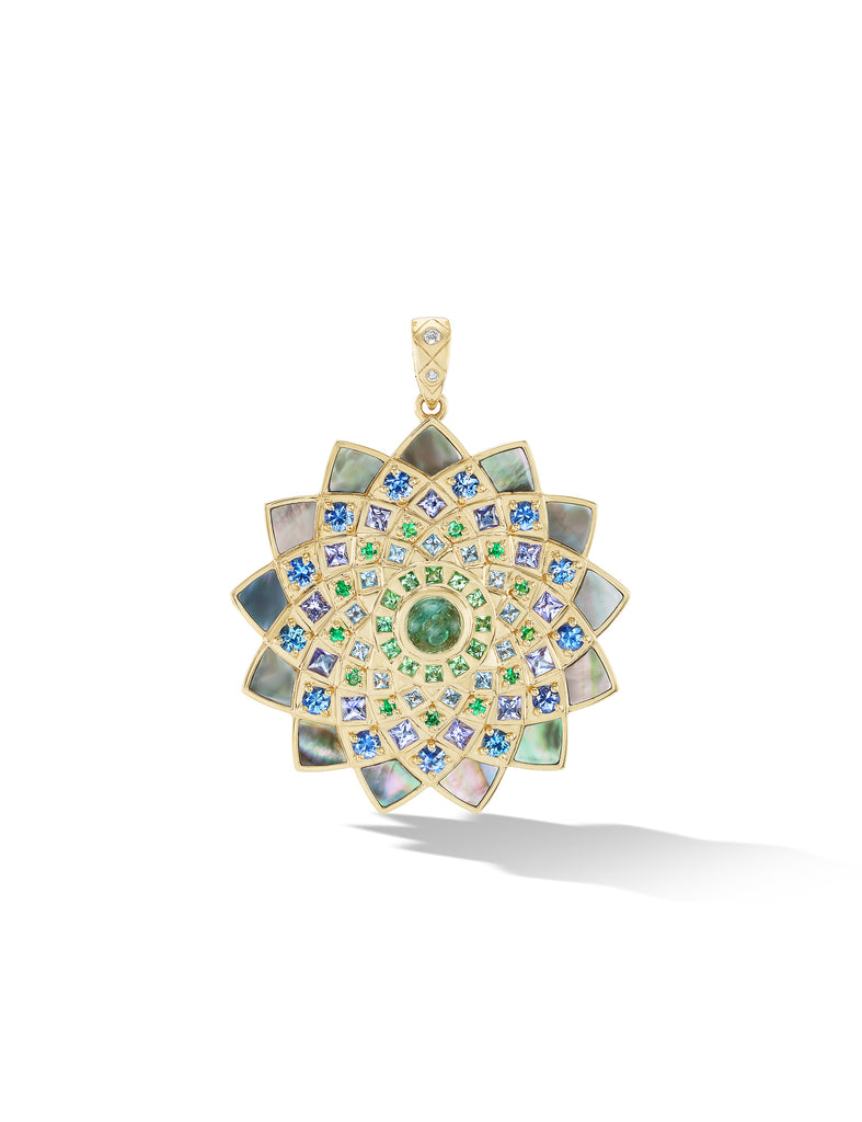 Temple Inlay Mandala Pendant
