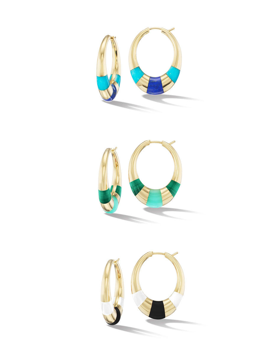 Chunky Inlay Tri Hoops – Orly Marcel