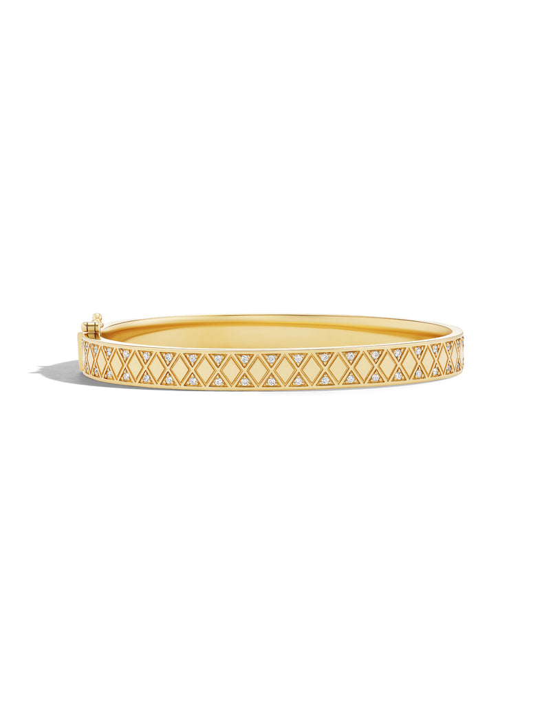 Tile Thin Gold Bangle