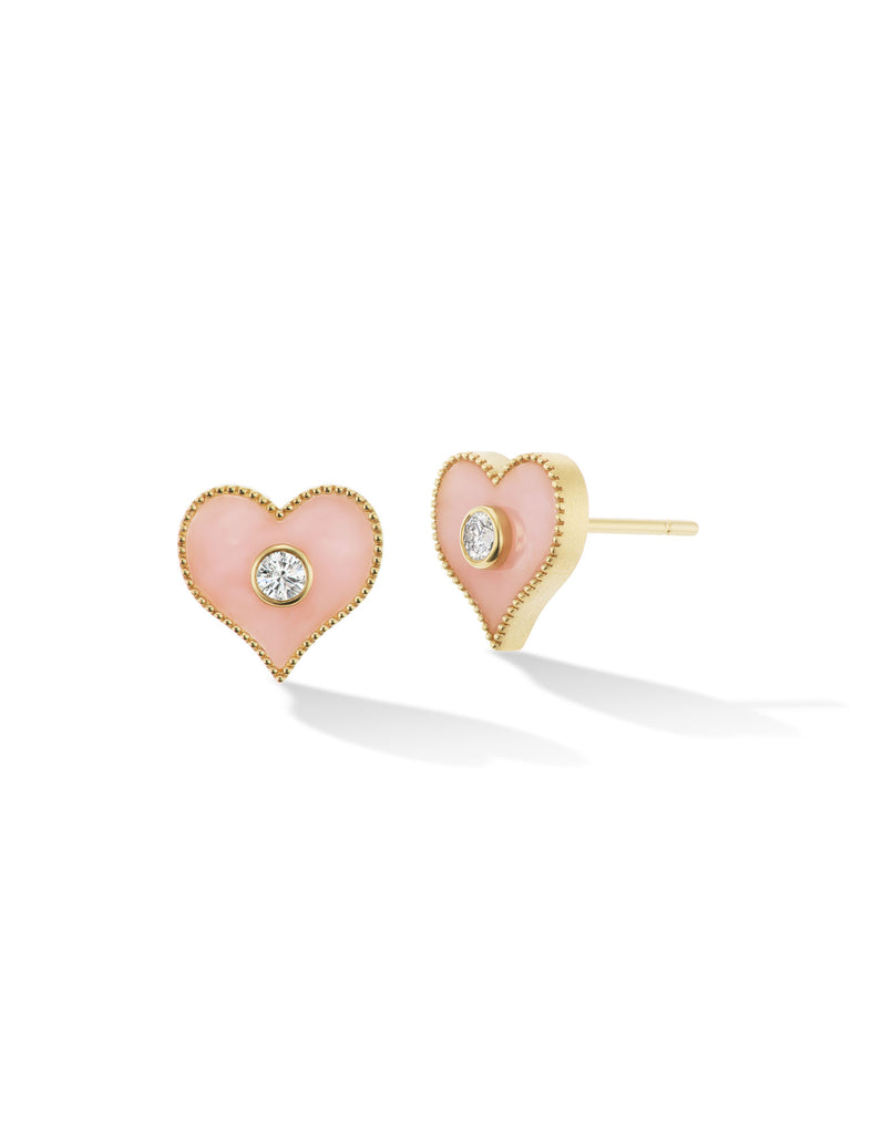 Heart Inlay Stud Earrings