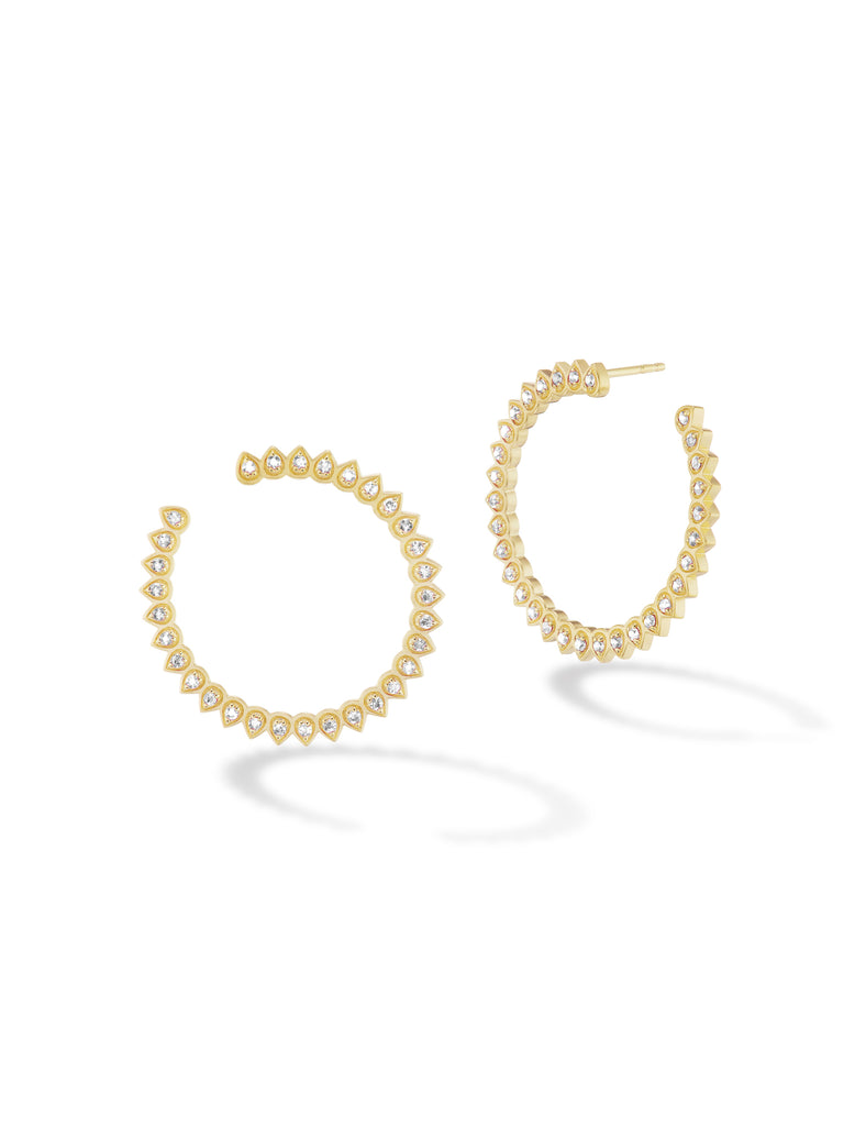 Mandala Petal Crescent Hoops